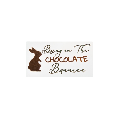 Label Bring in the chocolate bunnies white/shiny lime/shiny brown 500pcs