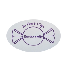 Label Je bent mijn bonbonnetje matte white/matte purple 500pcs